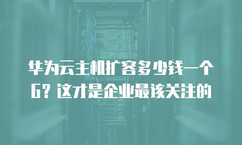 华为云主机扩容多少钱一个G？这才是企业最该关注的