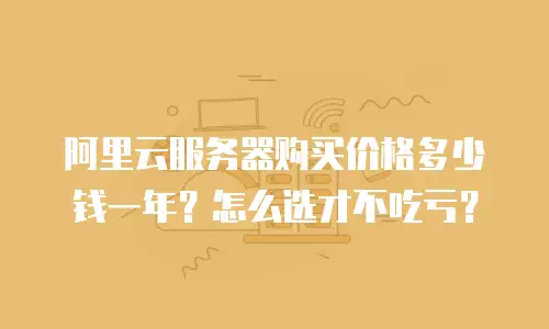 阿里云服务器购买价格多少钱一年？怎么选才不吃亏？