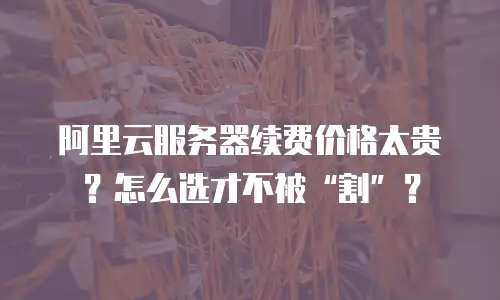 阿里云服务器续费价格太贵？怎么选才不被“割”？