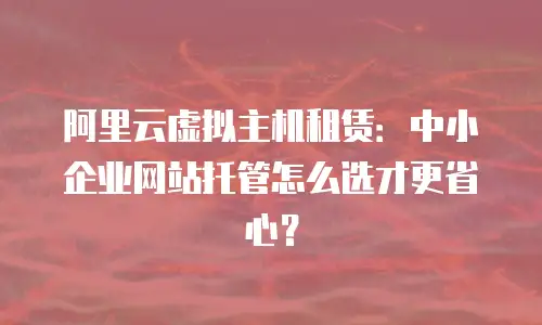 阿里云虚拟主机租赁：中小企业网站托管怎么选才更省心？
