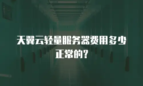 天翼云轻量服务器费用多少正常的？