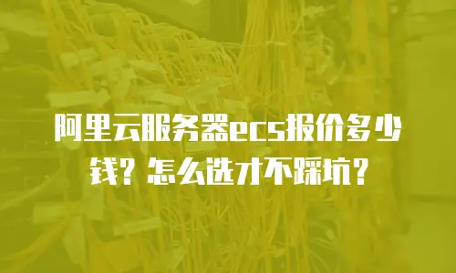 阿里云服务器ecs报价多少钱？怎么选才不踩坑？