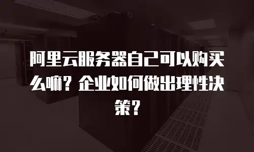 阿里云服务器自己可以购买么嘛？企业如何做出理性决策？