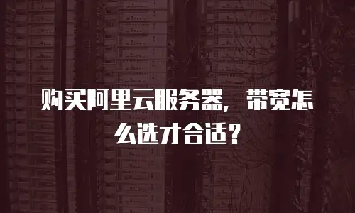 购买阿里云服务器，带宽怎么选才合适？