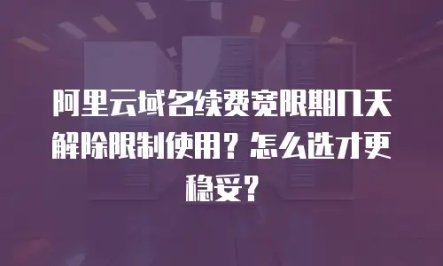 阿里云域名续费宽限期几天解除限制使用？怎么选才更稳妥？