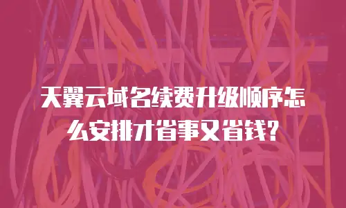 天翼云域名续费升级顺序怎么安排才省事又省钱？