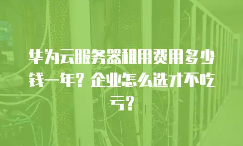 华为云服务器租用费用多少钱一年？企业怎么选才不吃亏？