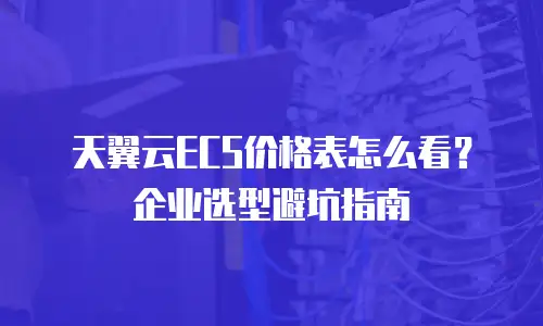 天翼云ECS价格表怎么看？企业选型避坑指南