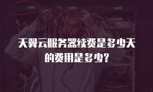 天翼云服务器续费是多少天的费用是多少？