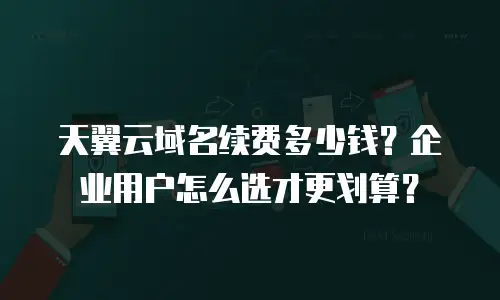 天翼云域名续费多少钱？企业用户怎么选才更划算？