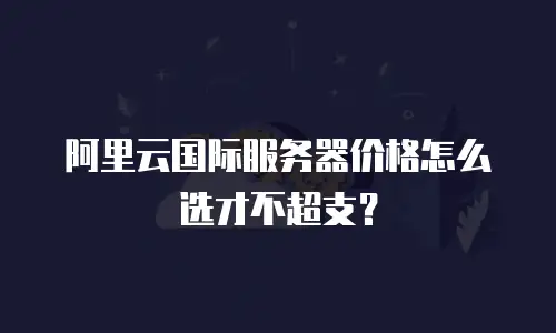 阿里云国际服务器价格怎么选才不超支？