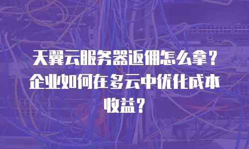 天翼云服务器返佣怎么拿？企业如何在多云中优化成本收益？