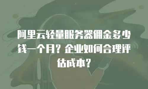 阿里云轻量服务器佣金多少钱一个月？企业如何合理评估成本？