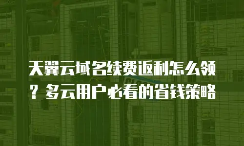 天翼云域名续费返利怎么领？多云用户必看的省钱策略