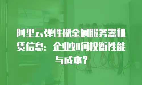 阿里云弹性裸金属服务器租赁信息：企业如何权衡性能与成本？