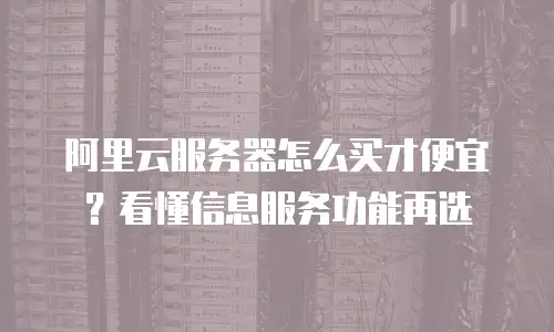 阿里云服务器怎么买才便宜？看懂信息服务功能再选