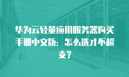 华为云轻量应用服务器购买手册中文版：怎么选才不超支？