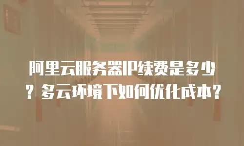 阿里云服务器IP续费是多少？多云环境下如何优化成本？