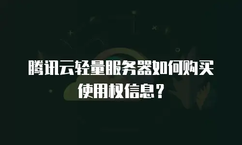 腾讯云轻量服务器如何购买使用权信息？