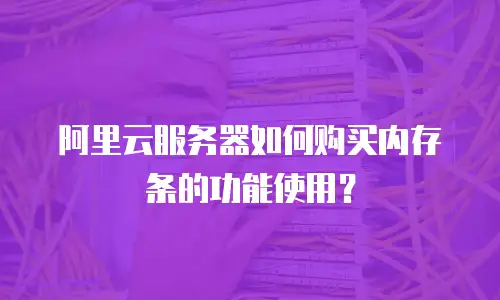 阿里云服务器如何购买内存条的功能使用？