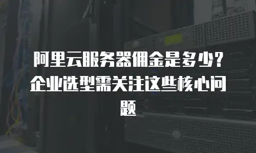 阿里云服务器佣金是多少？企业选型需关注这些核心问题