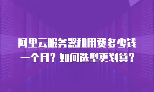 阿里云服务器租用费多少钱一个月？如何选型更划算？