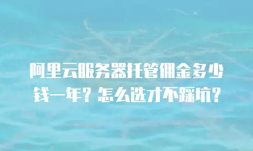 阿里云服务器托管佣金多少钱一年？怎么选才不踩坑？