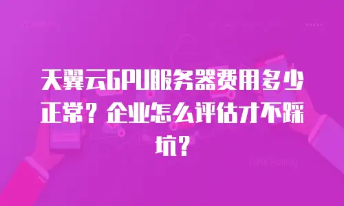 天翼云GPU服务器费用多少正常？企业怎么评估才不踩坑？