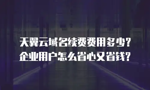 天翼云域名续费费用多少？企业用户怎么省心又省钱？