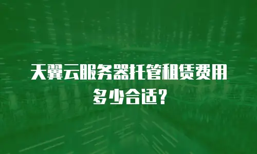 天翼云服务器托管租赁费用多少合适？