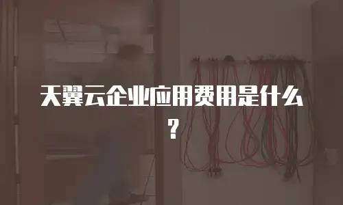 天翼云企业应用费用是什么？