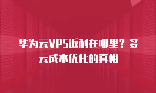 华为云VPS返利在哪里？多云成本优化的真相