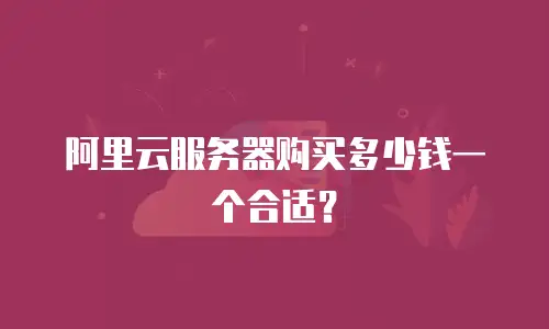 阿里云服务器购买多少钱一个合适？