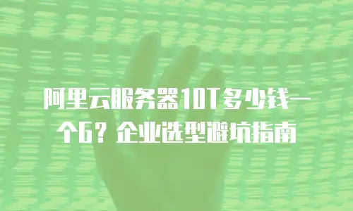 阿里云服务器10T多少钱一个G？企业选型避坑指南