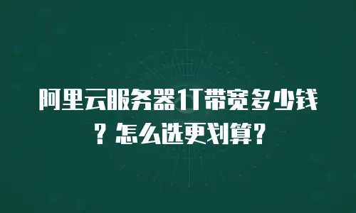 阿里云服务器1T带宽多少钱？怎么选更划算？