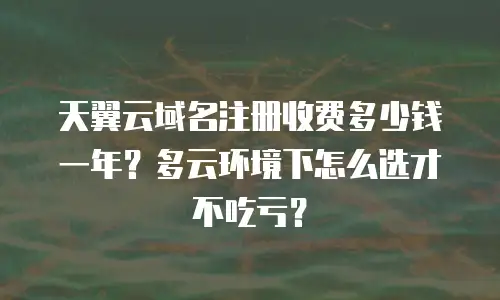 天翼云域名注册收费多少钱一年？多云环境下怎么选才不吃亏？