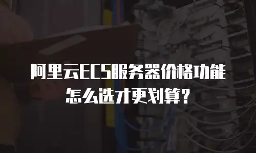 阿里云ECS服务器价格功能怎么选才更划算？