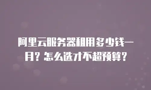阿里云服务器租用多少钱一月？怎么选才不超预算？