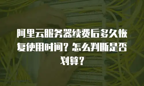阿里云服务器续费后多久恢复使用时间？怎么判断是否划算？
