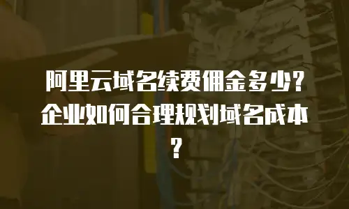 阿里云域名续费佣金多少？企业如何合理规划域名成本？