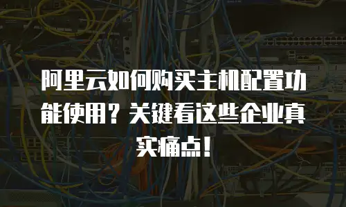 阿里云如何购买主机配置功能使用？关键看这些企业真实痛点！