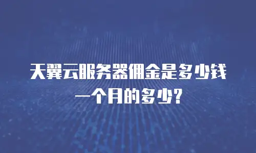 天翼云服务器佣金是多少钱一个月的多少？