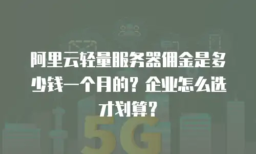 阿里云轻量服务器佣金是多少钱一个月的？企业怎么选才划算？