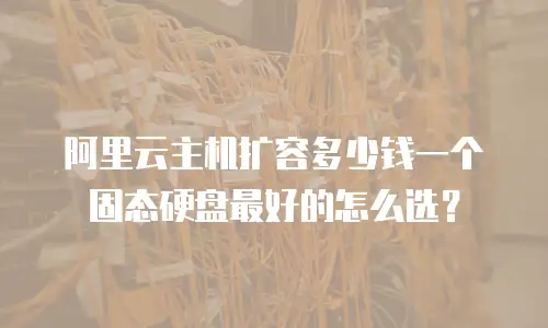 阿里云主机扩容多少钱一个固态硬盘最好的怎么选？