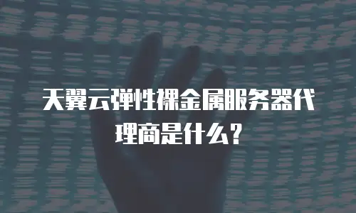 天翼云弹性裸金属服务器代理商是什么？