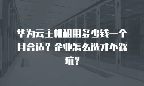 华为云主机租用多少钱一个月合适？企业怎么选才不踩坑？