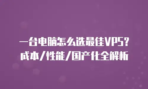 一台电脑怎么选最佳VPS？成本/性能/国产化全解析