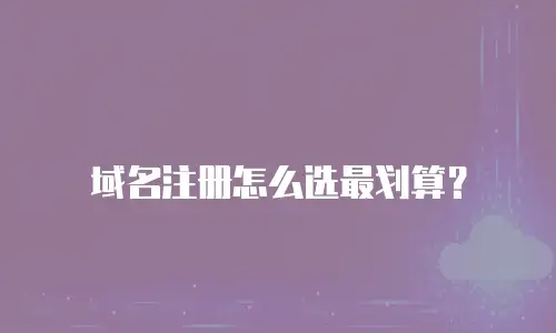 域名注册怎么选最划算？