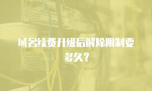 域名续费升级后解除限制要多久？