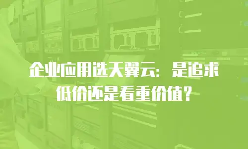企业应用选天翼云：是追求低价还是看重价值？